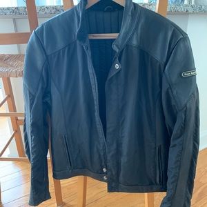 Men’s Black Leather & Nylon biker jacket